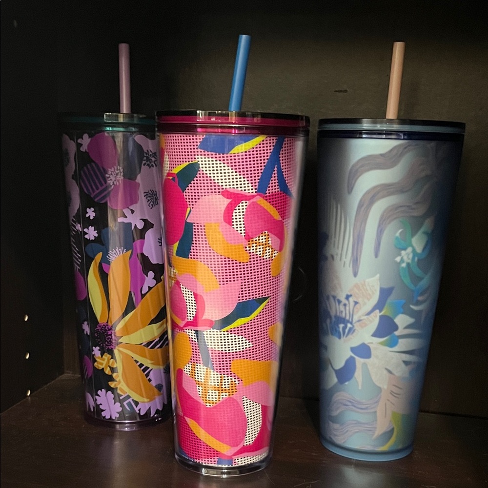 Starbucks Vibrant Floral Tumblers - Purple, Pink, Blue
